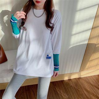 Long Sleeve Contrast Cuff T-shirt