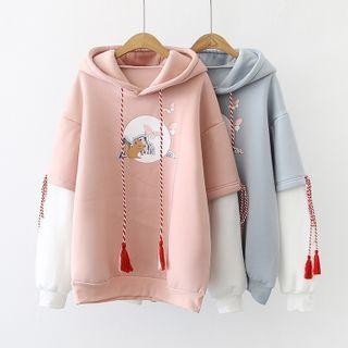 Print Tassel Hoodie
