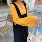 Plain Long-sleeve T-shirt / Midi Jumper Dress / Set