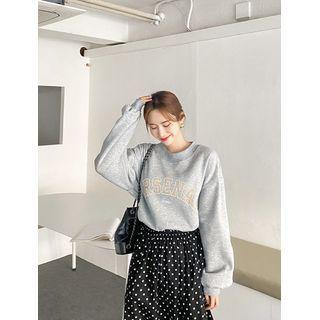 Letter Print Napped Long Top