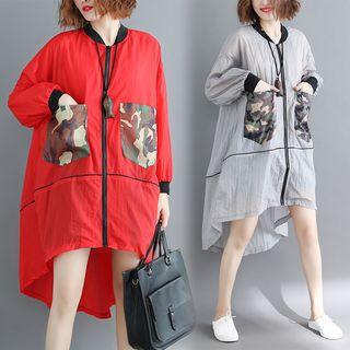 Zip-up Long Windbreaker
