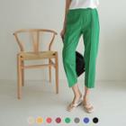 Colored Tapered Linen Dress Pants