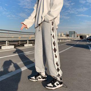 Argyle Panel Drawstring-cuff Sweatpants