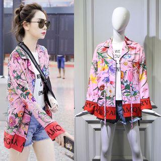 Printed Jacket / Lettering T-shirt / Denim Shorts