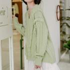 Fringed Trim V-neck Sweater / Midi Tiered Skirt / Shorts