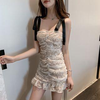 Spaghetti Strap Mini Mermaid Lace Dress