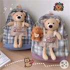 Plaid Bear Backpack / Bag Charm / Set