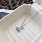 Cherry Pendant Alloy Necklace Silver - One Size
