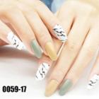 Marble Print / Plain Nail Art Faux Nail Tip 0059-17 - As Shown In Figure - One Size