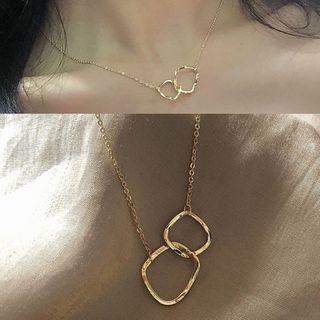Alloy Interlocking Hoop Pendant Necklace As Shown In Figure - One Size