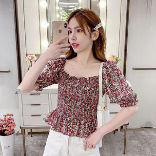 Floral Print Puff Sleeve Top