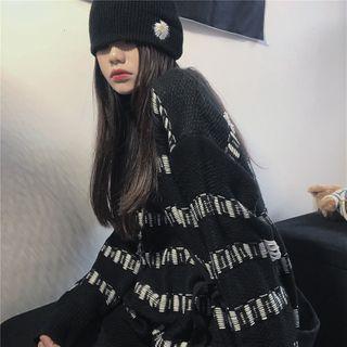 Loose-fit Striped Sweater Black & White - One Size