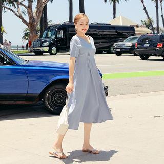 Line Blend Long Flare Dress