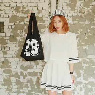 Contrast-trim A-line Skirt