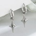 Star Drop Hoop Earring 1 Pc - Silver - One Size