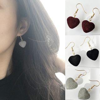 Heart-accent Hook Earrings