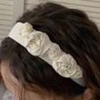 Rose Fabric Headband Off-white - One Size