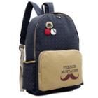 Mustache Print Canvas Backpack