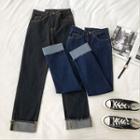 Frayed High-waist Jeans