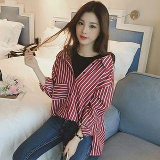 Mock Two-piece Striped Panel Top