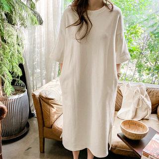 Loose-fit T-shirt Dress Ivory - One Size