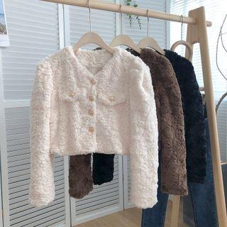 Long-sleeve Cropped Chenille Jacket