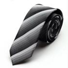 Striped Neck Tie Gray - One Size