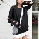 Cut Out Pullover Black - One Size
