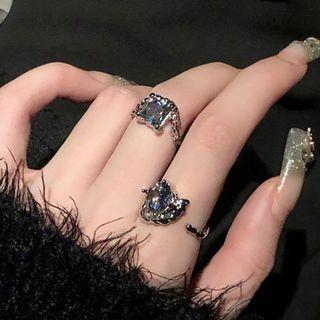 Set Of 1 / 2: Rhinestone Alloy Ring (various Designs)