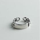 Alloy Chained Open Ring Ts022 - Copper Plating - Silver - One Size