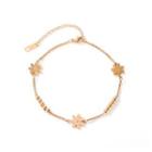 Simple And Elegant Plated Rose Gold Daisy Beaded 316l Stainless Steel Anklet With Cubic Zirconia Rose Gold - One Size