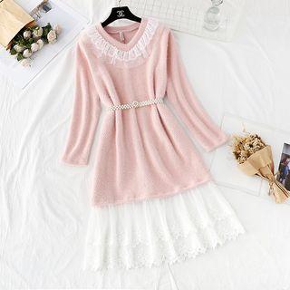 Panel Hem Beaded Knit Dress