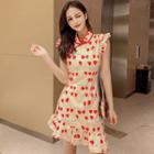 Sleeveless Printed Mini Qipao Dress