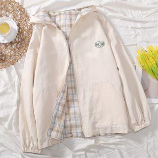Reversible Dog Embroidered Zip Jacket