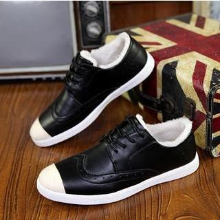 Faux-leather Wing-tip Sneakers