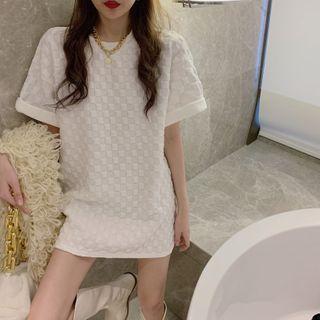 Elbow-sleeve Oversized Tee White - One Size