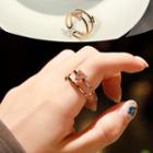 Alloy Triangle Layered Open Ring