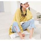 Mock Two Piece Pullover Mustard Yellow - One Size