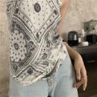 Paisley Print Tie-back Camisole Top White - One Size