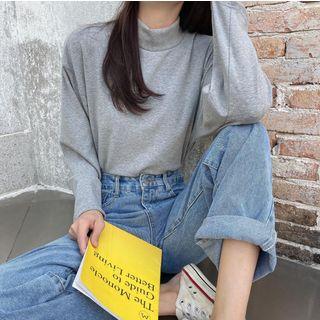 Long-sleeve Fleece Lined Plain Top