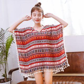 Set : Print Bikini + Fray Cover-up