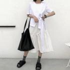 Asymmetric Short-sleeve T-shirt / Midi Skirt