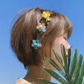 Faux Pearl Acrylic Flower Hair Clip
