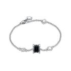 925 Sterling Silver Elegant Fashion Flower Adn Prayer Wheel Bracelet With Black Ceramic Silver - One Size