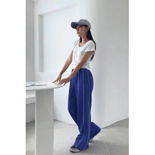 Vivid Contrast-trim Wide-leg Sweatpants