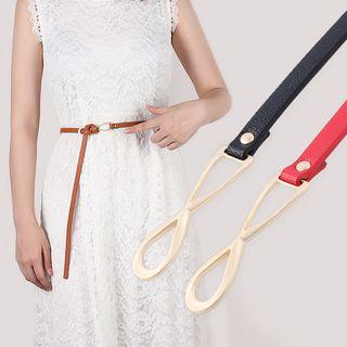 Faux Leather Knotted Slim Belt