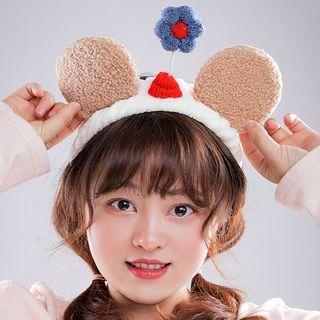 Flannel Flower & Animal Ear Face Wash Headband
