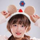 Flannel Flower & Animal Ear Face Wash Headband