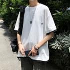 Mock Two-piece Logo Short-sleeve T-shirt