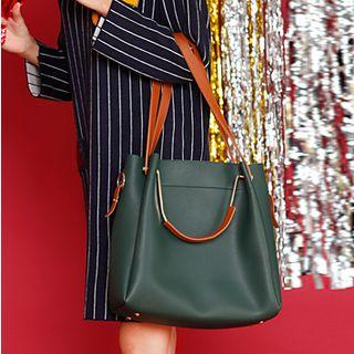 Faux-leather Tote With Cross Bag